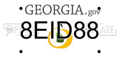 8EID88 Georgia License Plate