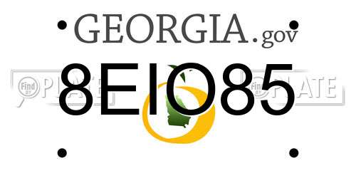8EIO85 Georgia License Plate