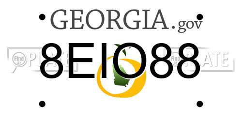 8EIO88 Georgia License Plate