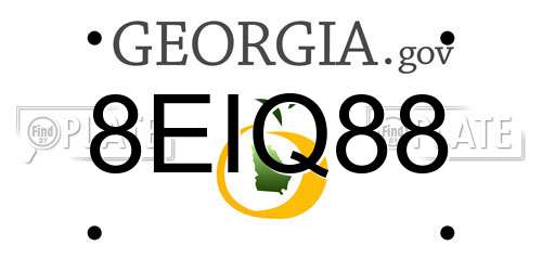 8EIQ88 Georgia License Plate