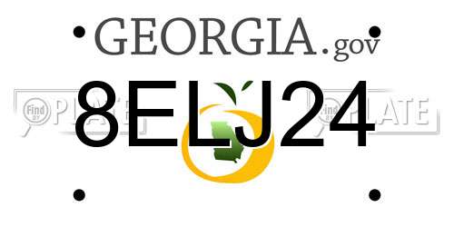 8ELJ24 Georgia License Plate