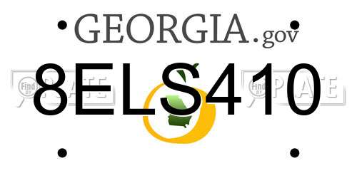 8ELS410 Georgia License Plate