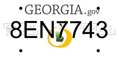 8EN7743 Georgia License Plate