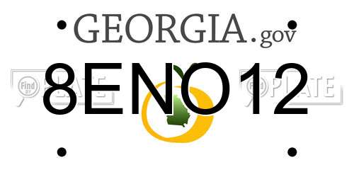 8ENO12 Georgia License Plate