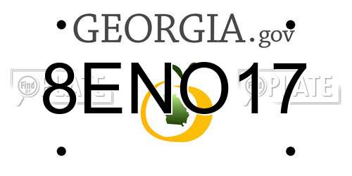 8ENO17 Georgia License Plate