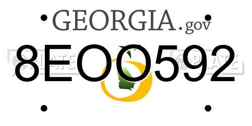 8EOO592 Georgia License Plate