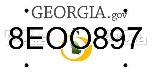 8EOO897 Georgia License Plate