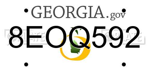 8EOQ592 Georgia License Plate