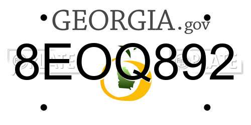 8EOQ892 Georgia License Plate