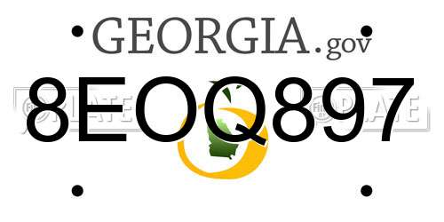 8EOQ897 Georgia License Plate