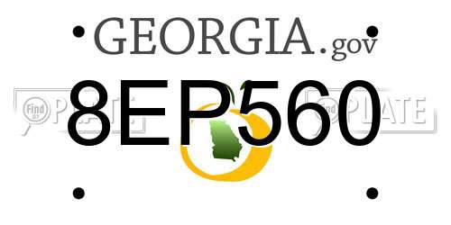 8EP560 Georgia License Plate