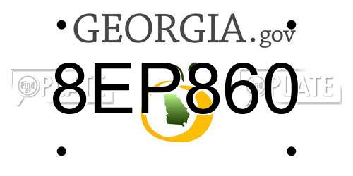 8EP860 Georgia License Plate