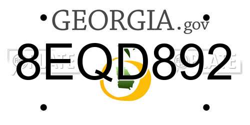 8EQD892 Georgia License Plate