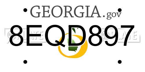 8EQD897 Georgia License Plate