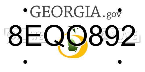 8EQO892 Georgia License Plate