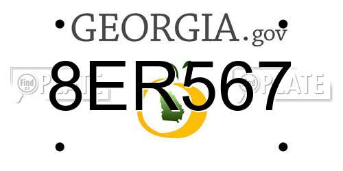 8ER567 Georgia License Plate