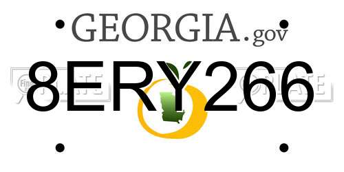 8ERY266 Georgia License Plate