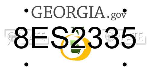 8ES2335 Georgia License Plate