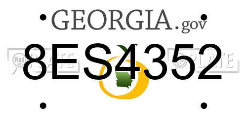 8ES4352 Georgia License Plate