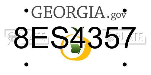 8ES4357 Georgia License Plate