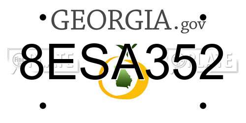 8ESA352 Georgia License Plate