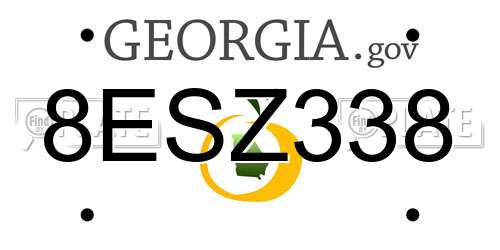 8ESZ338 Georgia License Plate