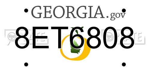 8ET6808 Georgia License Plate