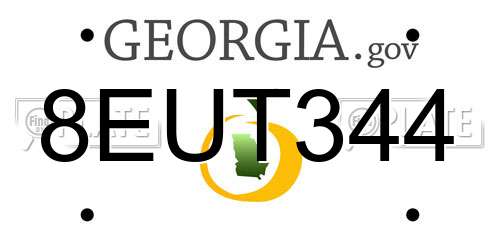 8EUT344 Georgia License Plate
