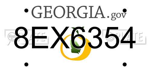 8EX6354 Georgia License Plate