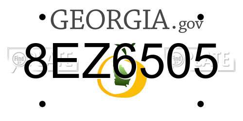 8EZ6505 Georgia License Plate