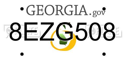 8EZG508 Georgia License Plate