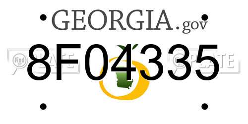 8F04335 Georgia License Plate