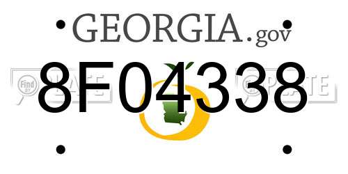8F04338 Georgia License Plate