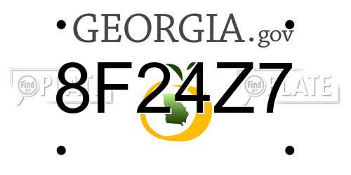 8F24Z7 Georgia License Plate