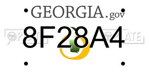 8F28A4 Georgia License Plate