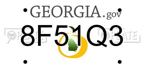 8F51Q3 Georgia License Plate
