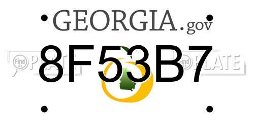 8F53B7 Georgia License Plate