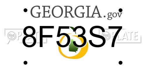 8F53S7 Georgia License Plate