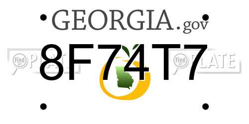 8F74T7 Georgia License Plate