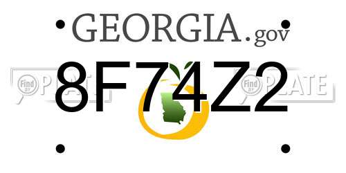 8F74Z2 Georgia License Plate