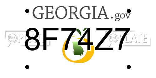 8F74Z7 Georgia License Plate