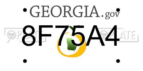 8F75A4 Georgia License Plate
