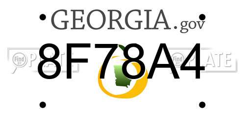 8F78A4 Georgia License Plate