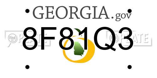 8F81Q3 Georgia License Plate