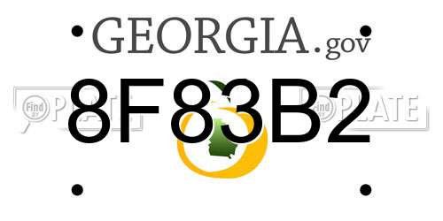 8F83B2 Georgia License Plate