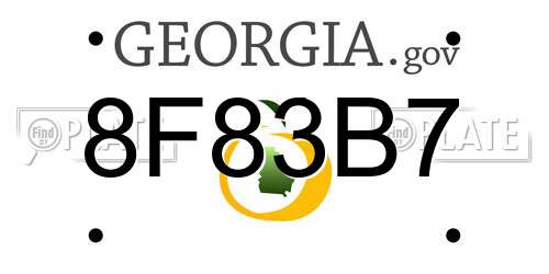 8F83B7 Georgia License Plate
