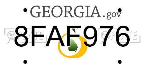 8FAF976 Georgia License Plate
