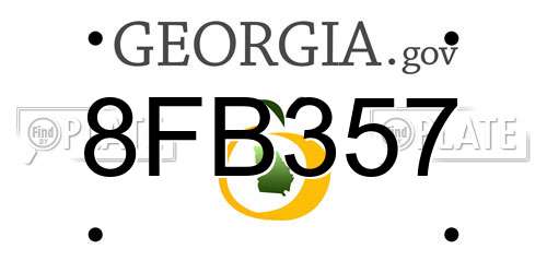 8FB357 Georgia License Plate
