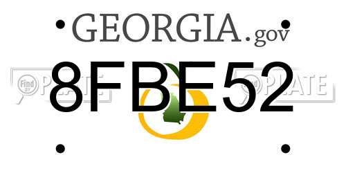 8FBE52 Georgia License Plate