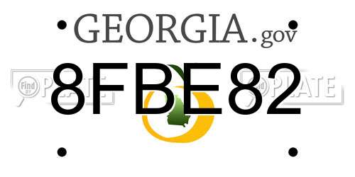 8FBE82 Georgia License Plate